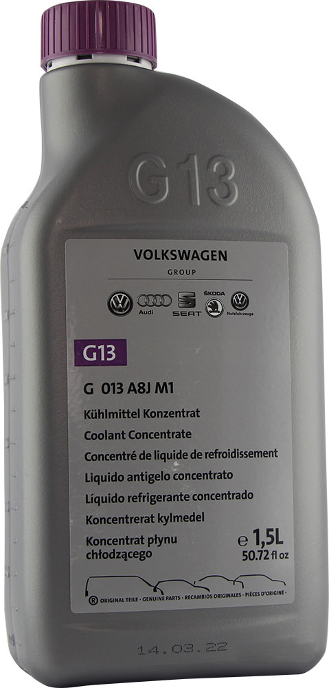 Охолоджувальна рідина VAG G13, готова, фіолетовий, -36°С, 1,5 л (G013A8JM1)